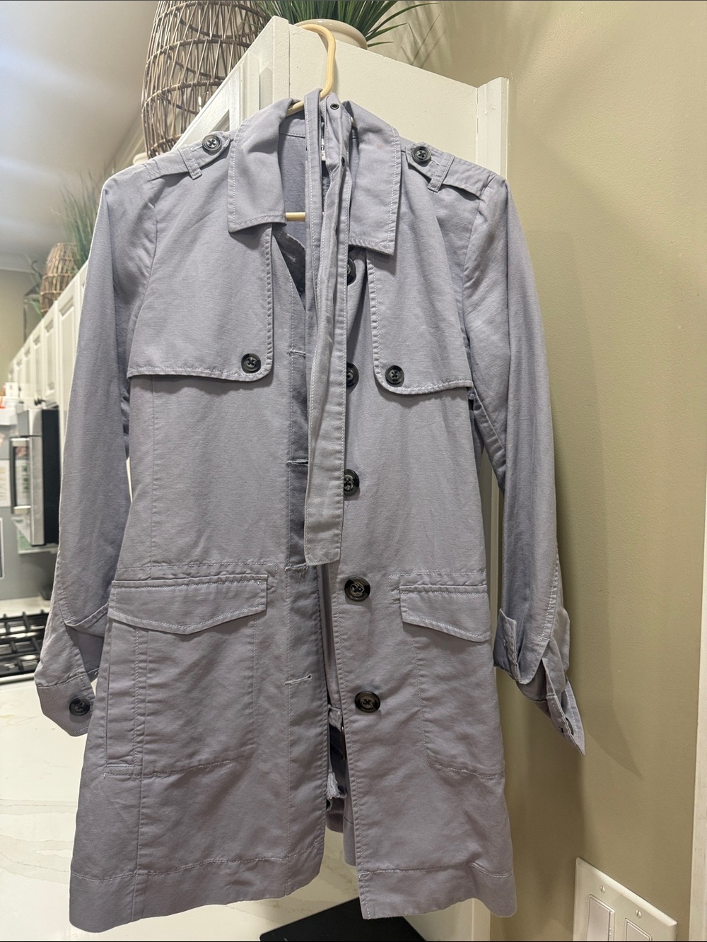 CAbi Light Gray Trench Coat with Belt